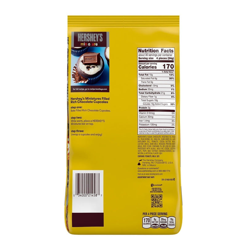 HERSHEY'S Miniatures Assorted Chocolate Snack Size, Easter Candy Bars Bulk Party Pack, 35.9 oz - Sherry Wholesale - Distributors and wholesale in United States
