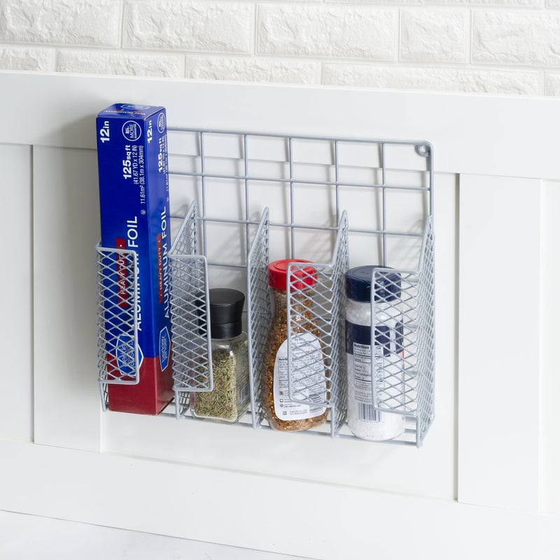 Home Basics Over the Cabinet Vinyl Coated Steel Wrap Organizer, Silver - My Store - Best Wholesale and distributor in United States