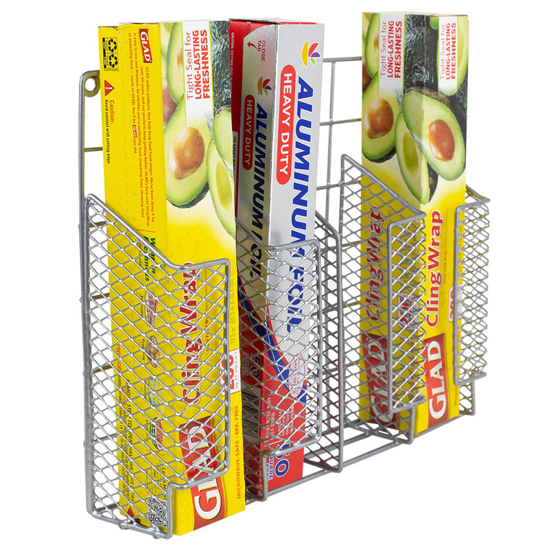 Home Basics Over the Cabinet Vinyl Coated Steel Wrap Organizer, Silver - My Store - Best Wholesale and distributor in United States