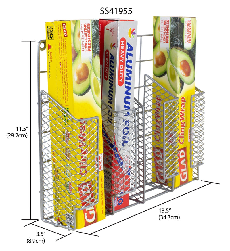 Home Basics Over the Cabinet Vinyl Coated Steel Wrap Organizer, Silver - My Store - Best Wholesale and distributor in United States