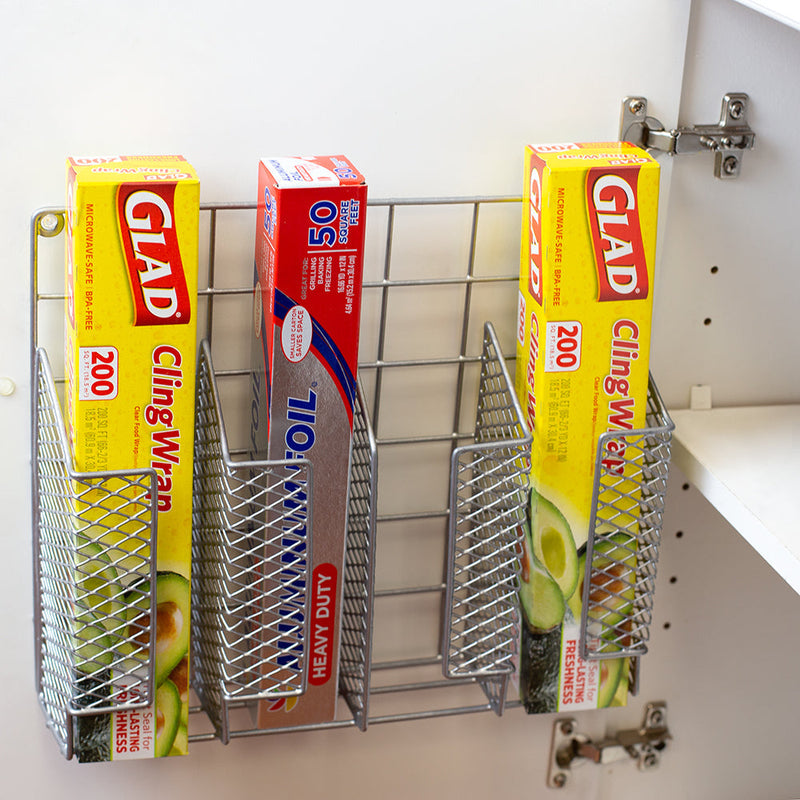 Home Basics Over the Cabinet Vinyl Coated Steel Wrap Organizer, Silver - My Store - Best Wholesale and distributor in United States