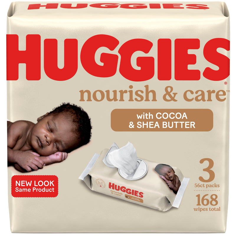 Huggies Nourish & Care Scented Baby Wipes, 3 Flip-Top Packs (168 Wipes Total) - Sherry Wholesale - Distributors and wholesale in United States