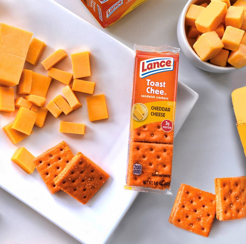 Lance Sandwich Crackers, ToastChee Cheddar, 20 Individually Wrapped Packs, 6 Sandwiches Each - Sherry Wholesale - Distributors and wholesale in United States