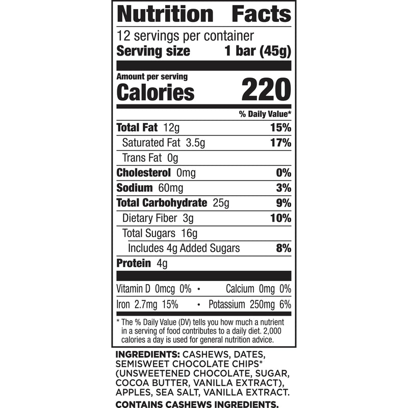 Larabar Chocolate Chip Cookie Dough, Gluten Free Fruit & Nut Bar, 12 Ct - Sherry Wholesale - Distributors and wholesale in United States
