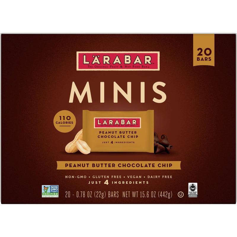 Larabar Peanut Butter Chocolate Chip Mini Bars, Gluten Free Vegan, 20 ct - Sherry Wholesale - Distributors and wholesale in United States