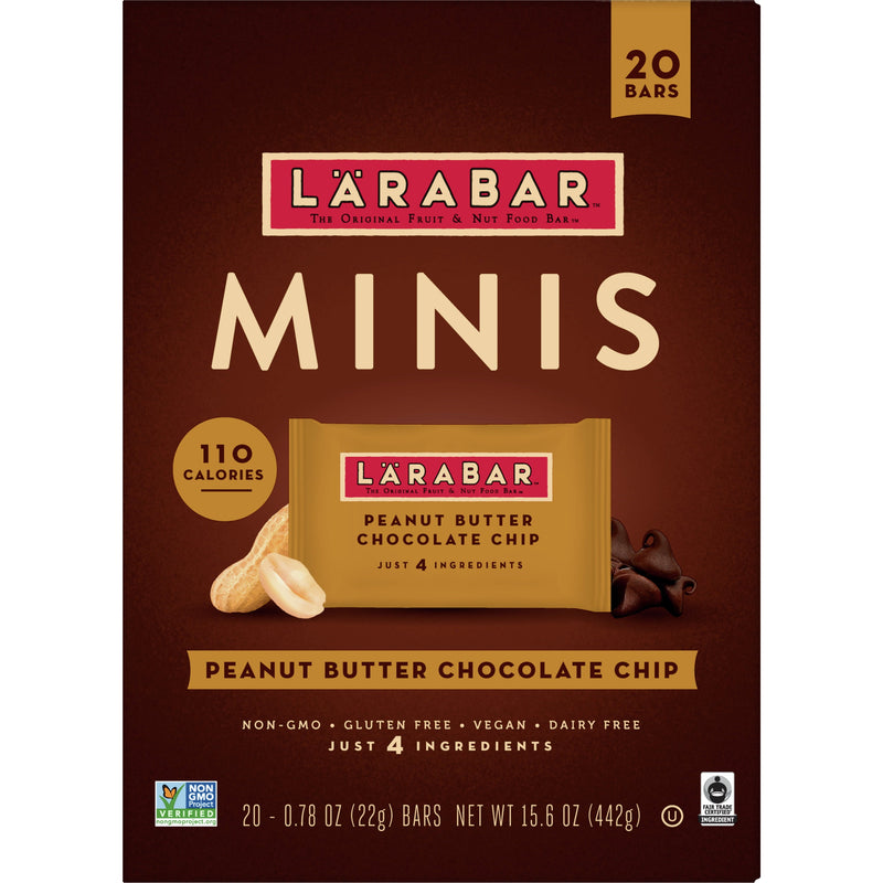 Larabar Peanut Butter Chocolate Chip Mini Bars, Gluten Free Vegan, 20 ct - Sherry Wholesale - Distributors and wholesale in United States
