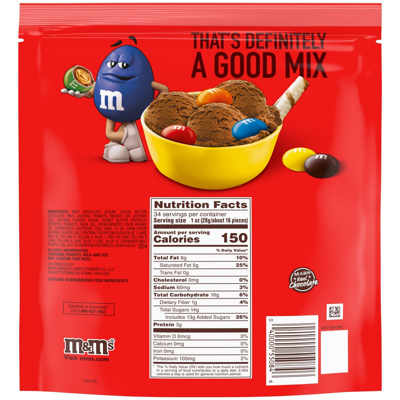M&M's Peanut Butter Milk Chocolate Candy, Party Size - 34 oz Bag - Sherry Wholesale - Distributors and wholesale in United States
