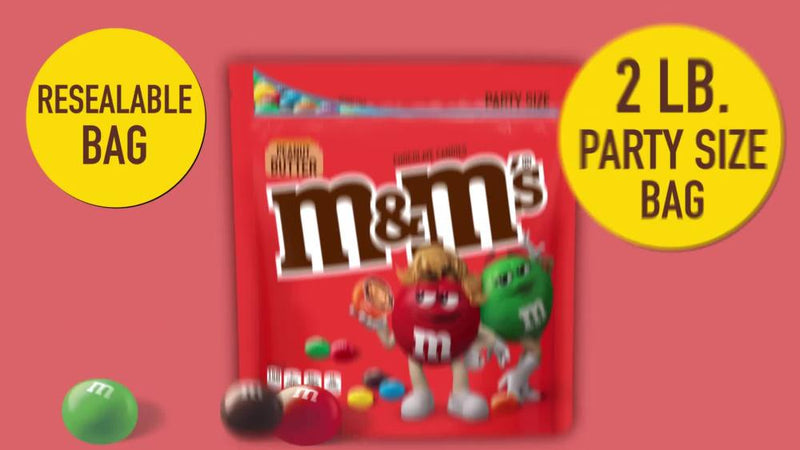 M&M's Peanut Butter Milk Chocolate Candy, Party Size - 34 oz Bag - Sherry Wholesale - Distributors and wholesale in United States