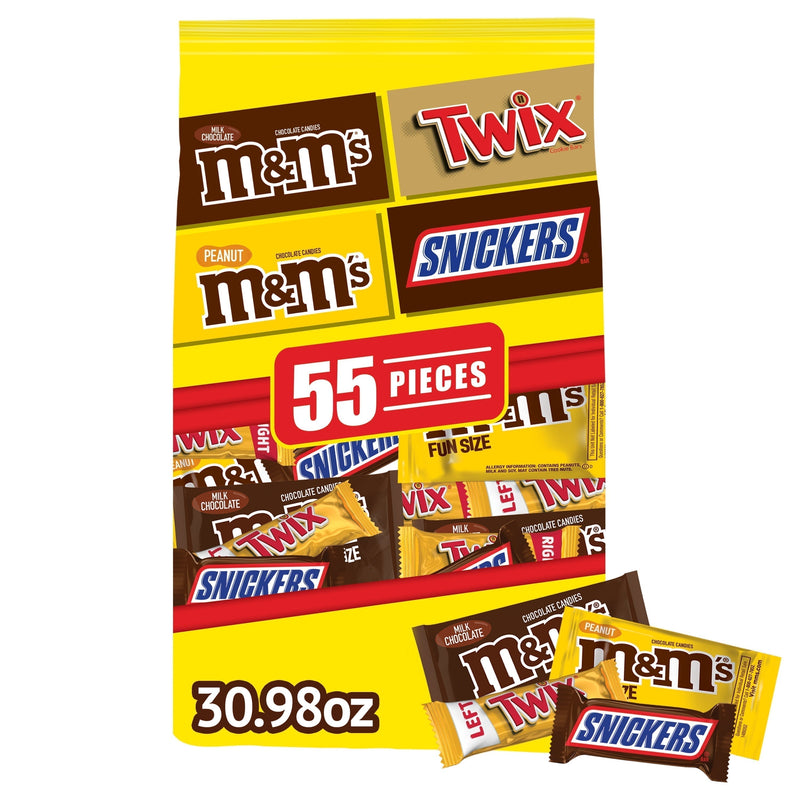 M&M's, Snickers & Twix Milk Chocolate Halloween Candy - 55 ct Bulk Bag - Sherry Wholesale - Distributors and wholesale in United States