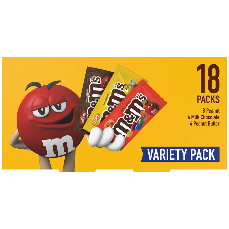 M&M's Variety Pack Full Size Milk Chocolate Candy Bars - 18 Ct - Sherry Wholesale - Distributors and wholesale in United States