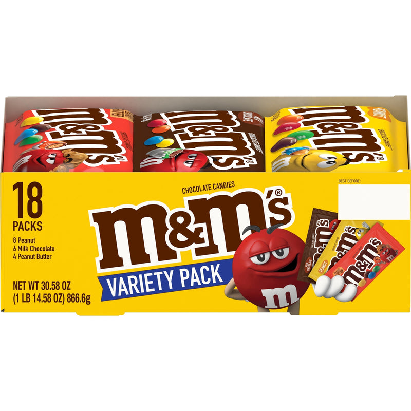 M&M's Variety Pack Full Size Milk Chocolate Candy Bars - 18 Ct - Sherry Wholesale - Distributors and wholesale in United States