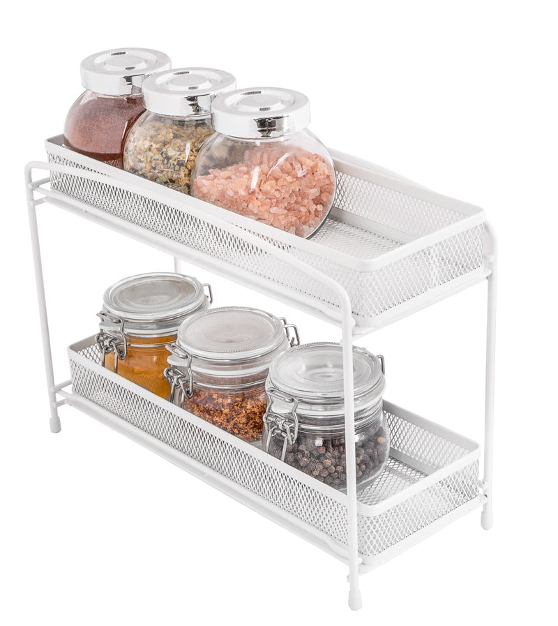 Mainstays 2-Tier Pull-Out Spice Organizer, White - My Store - Best Wholesale and distributor in United States