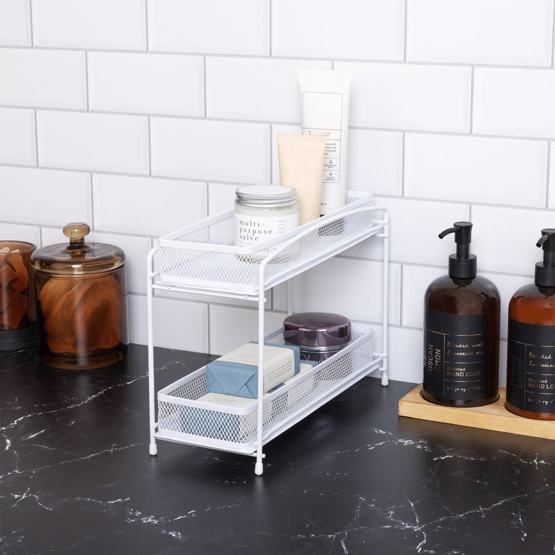 Mainstays 2-Tier Pull-Out Spice Organizer, White - My Store - Best Wholesale and distributor in United States