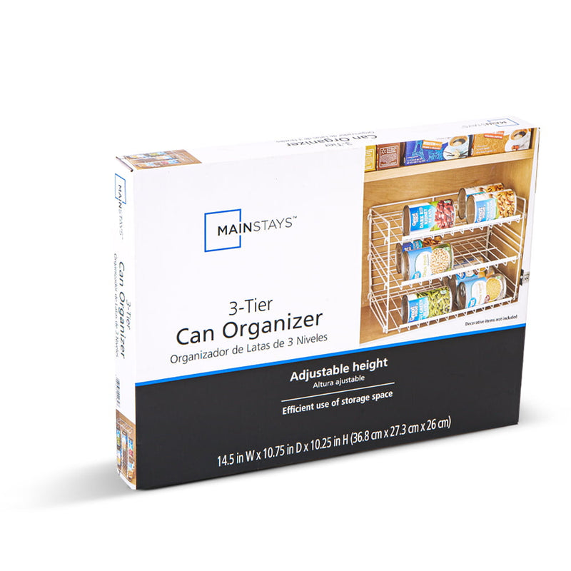 Mainstays 3-Tier Can Dispenser Rack Organizer Powder Coated Steel White - Sherry Wholesale - Distributors and wholesale in United States
