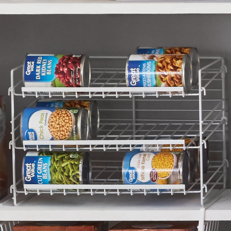 Mainstays 3-Tier Can Dispenser Rack Organizer Powder Coated Steel White - Sherry Wholesale - Distributors and wholesale in United States