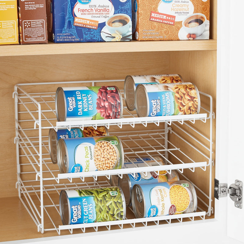 Mainstays 3-Tier Can Dispenser Rack Organizer Powder Coated Steel White - Sherry Wholesale - Distributors and wholesale in United States