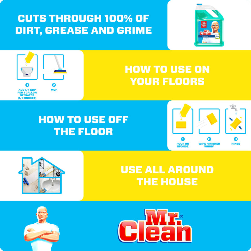 Mr. Clean Multi-Surface Cleaner with Febreze Freshness, Meadows & Rain, 128 fl oz - Sherry Wholesale - Distributors and wholesale in United States