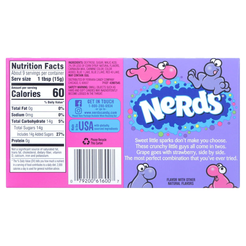 Nerds Grape and Strawberry Theater Box Candy 5 oz, 12 Count - Sherry Wholesale - Distributors and wholesale in United States