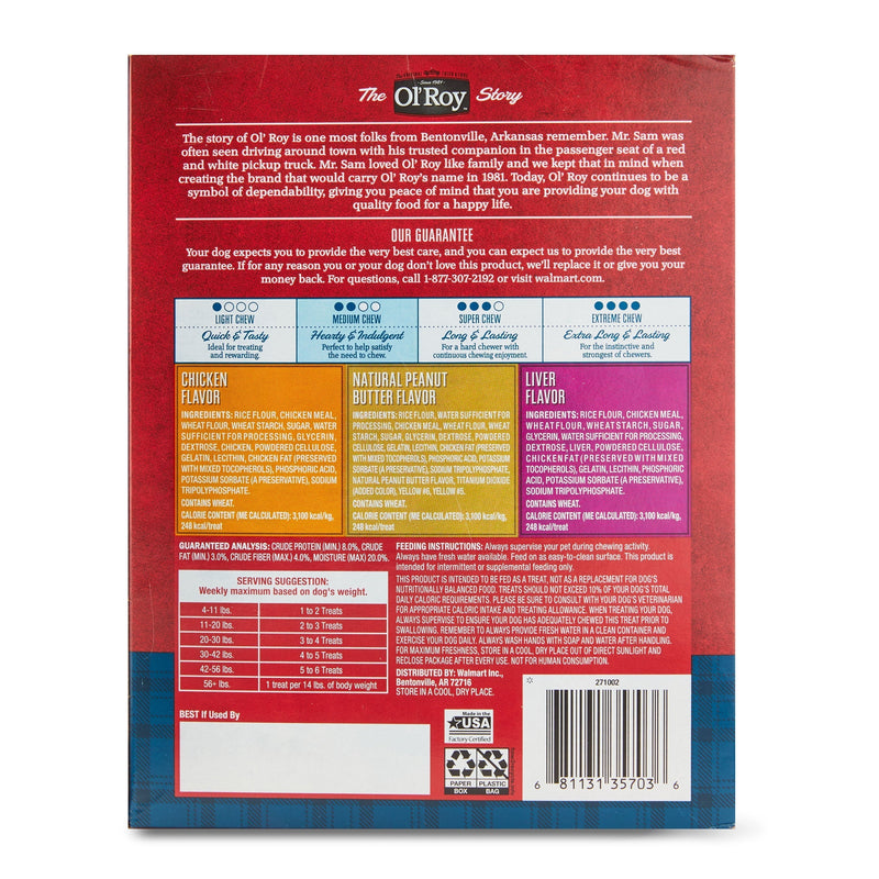 Ol' Roy Munchy Bones Dog Treats Value Pack, 21 Count - Sherry Wholesale - Distributors and wholesale in United States