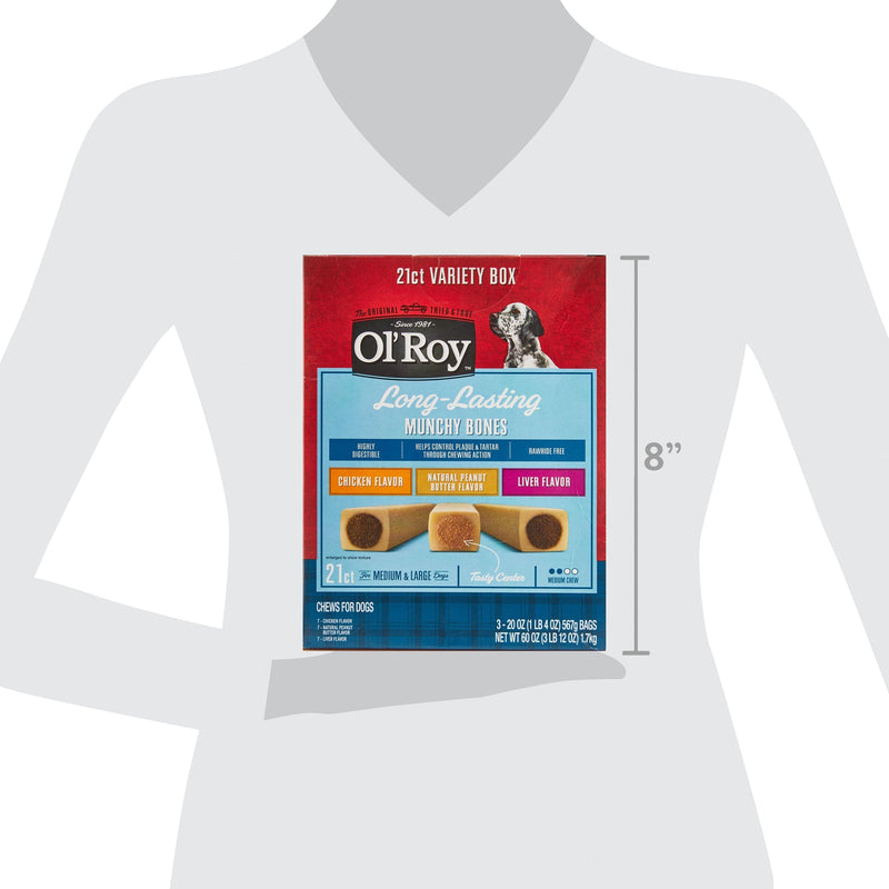 Ol' Roy Munchy Bones Dog Treats Value Pack, 21 Count - Sherry Wholesale - Distributors and wholesale in United States