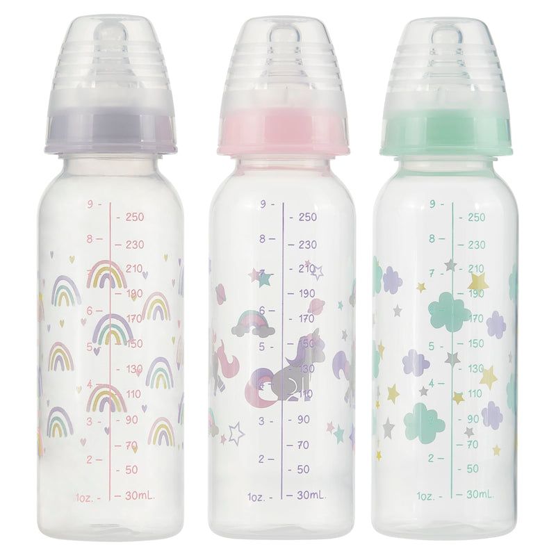 Parent's Choice Standard Neck Bottles, 9 fl oz, Newborn Aged 0+ Months, 3 Count, Multicolor, Neutral - Sherry Wholesale - Distributors and wholesale in United States