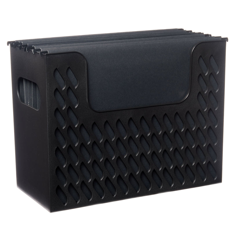 Pen + Gear Portable Black File Organizer Box, with 5 Hanging File Folders, Letter Size - My Store - Best Wholesale and distributor in United States