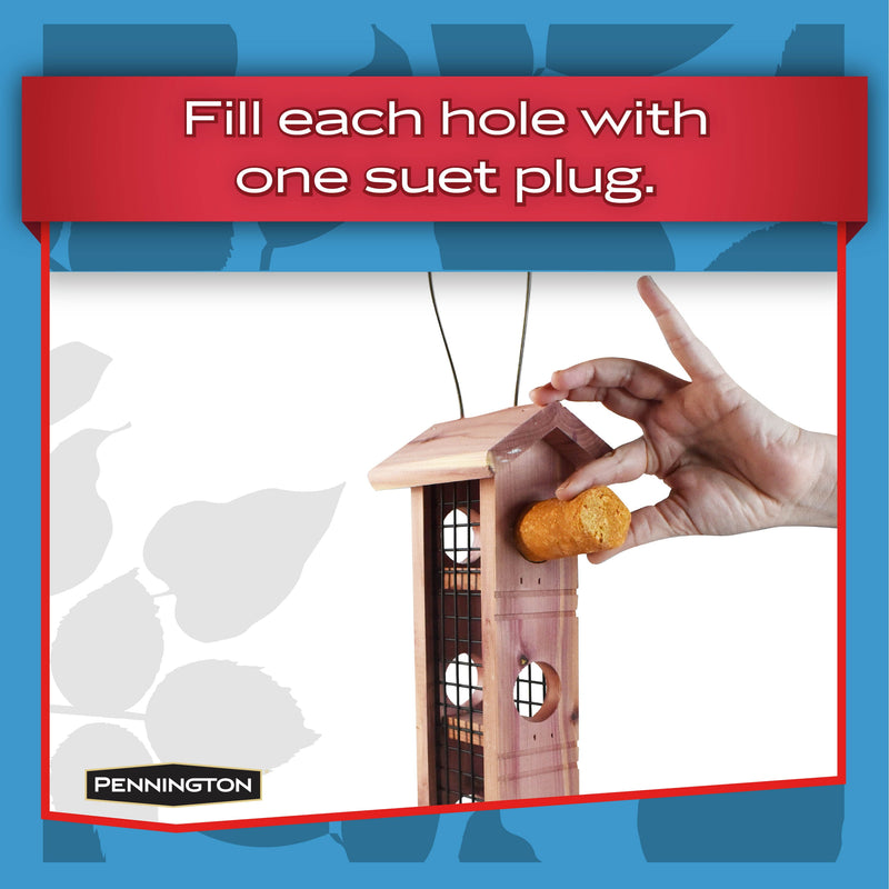 Pennington Red Cedar Wild Bird Suet Feeder, 4 Plug Capacity - Sherry Wholesale - Distributors and wholesale in United States