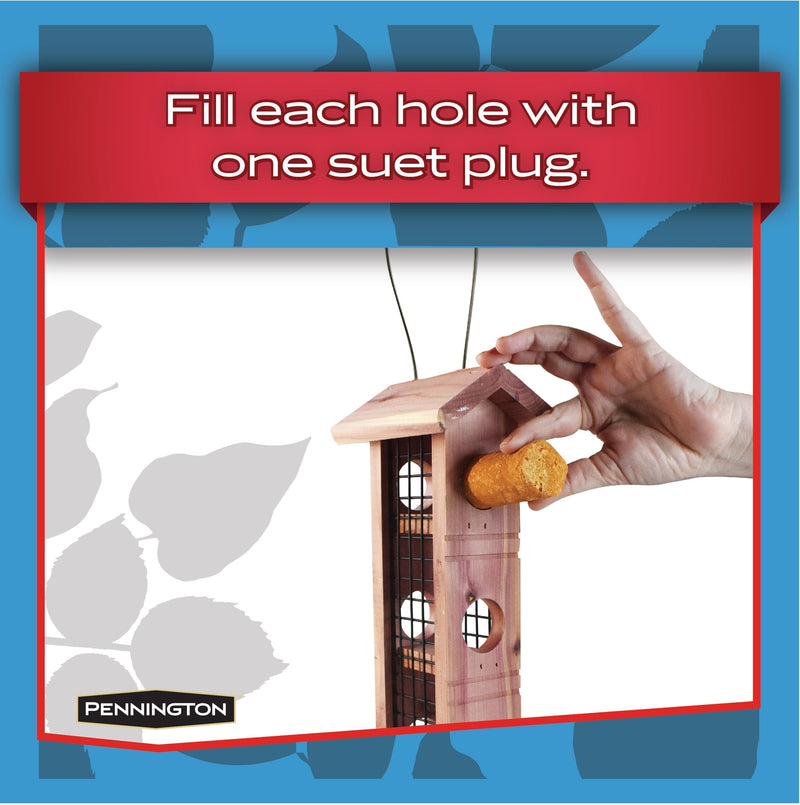 Pennington Red Cedar Wild Bird Suet Feeder, 4 Plug Capacity - Sherry Wholesale - Distributors and wholesale in United States