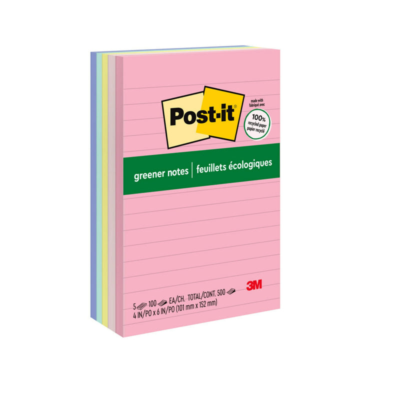 Post-it Greener Notes, 4 in x 6 in, Sweet Sprinkles Collection, Lined, 5 Pads SN Distributors Post-it 
