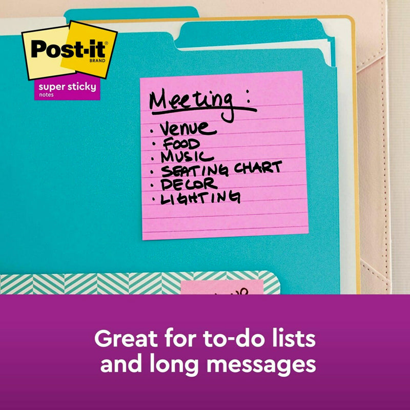 Post-it Super Sticky Notes, Assorted Sizes, Supernova Neons, Lined, 15 Pads SN Distributors Post-it 