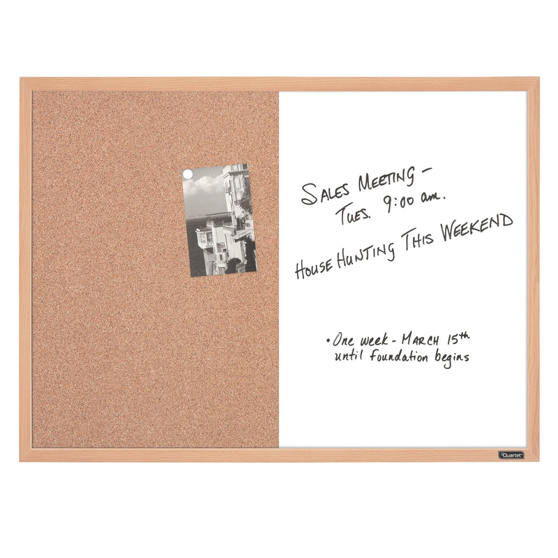 Quartet Combination Board, 17" x 23", Dry-Erase & Cork, Oak Frame (35-380402Q) - Sherry Wholesale - Distributors and wholesale in United States