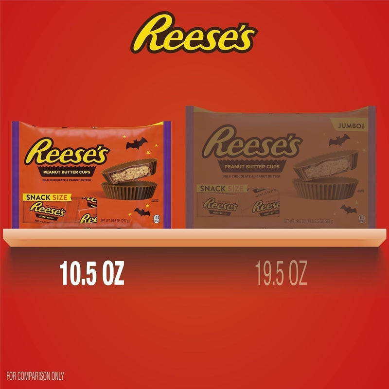 REESE'S, Milk Chocolate Peanut Butter Cups Snack Size Candy, Halloween, 10.5 oz, Bag (Pack of 2) - Sherry Wholesale - Distributors and wholesale in United States