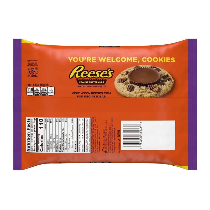 REESE'S, Milk Chocolate Peanut Butter Cups Snack Size Candy, Halloween, 10.5 oz, Bag (Pack of 2) - Sherry Wholesale - Distributors and wholesale in United States