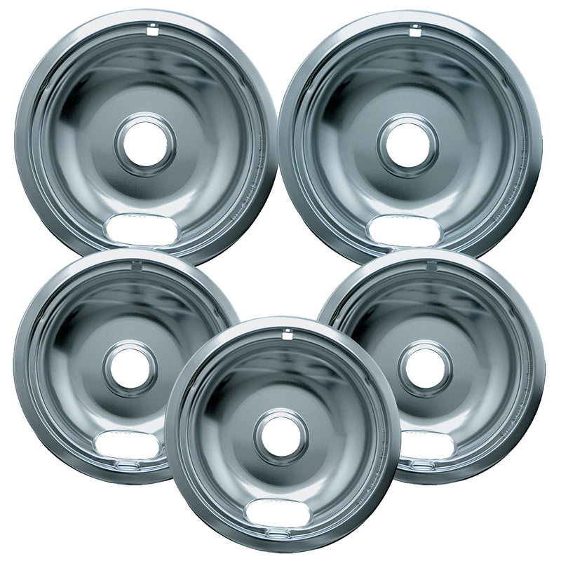 Range Kleen Range Accessories 6 in. 3-Small and 8 in. 2-Large Drip Bowl Plated (5-Pack) 12565X SN Distributors Range Kleen 