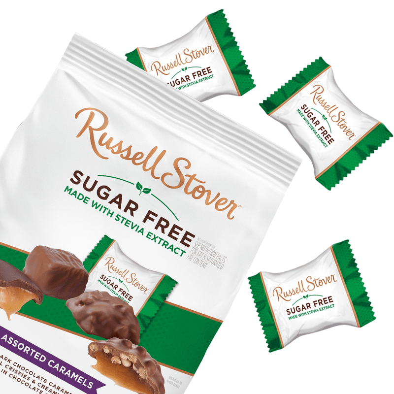 Russell Stover Sugar Free Assorted Caramels with Stevia, 17.85 oz. Bag - Sherry Wholesale - Distributors and wholesale in United States