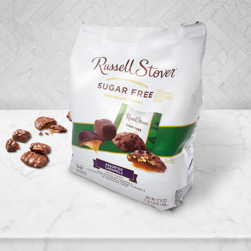 Russell Stover Sugar Free Assorted Caramels with Stevia, 17.85 oz. Bag - Sherry Wholesale - Distributors and wholesale in United States