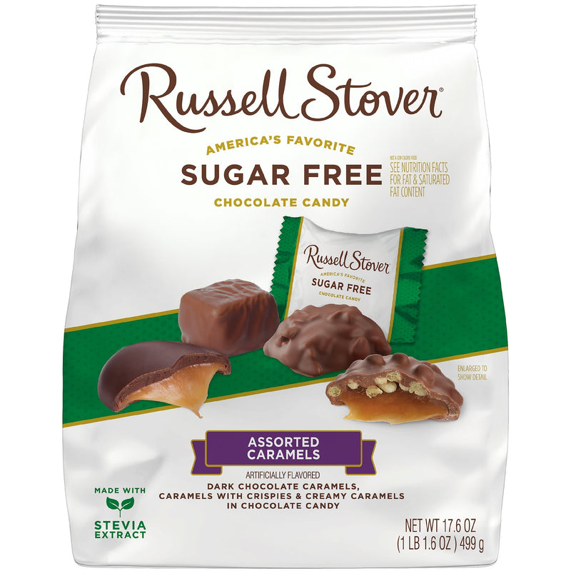 Russell Stover Sugar Free Assorted Caramels with Stevia, 17.85 oz. Bag - Sherry Wholesale - Distributors and wholesale in United States