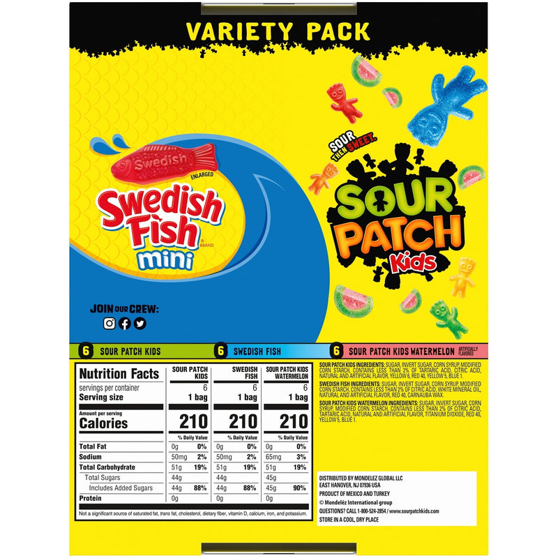 SOUR PATCH KIDS & SWEDISH FISH Soft & Chewy Candy Variety Pack, Easter Candy, 18 Snack Packs - Sherry Wholesale - Distributors and wholesale in United States