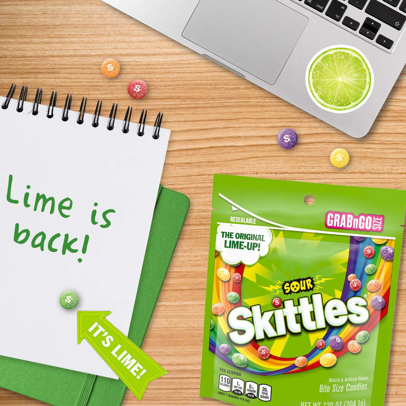 Skittles Sour Candy, Gummy Candy Grab N Go - 7.2 oz Bag., 5 pk. - Sherry Wholesale - Distributors and wholesale in United States