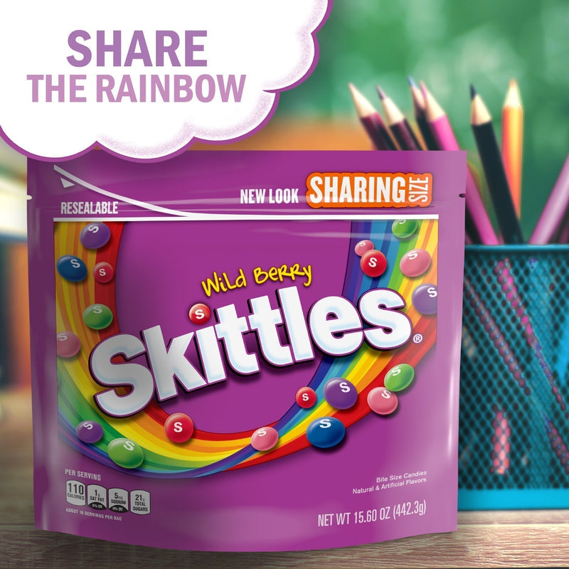 Skittles Wild Berry Gummy Candy, Sharing Size - 15.6 Oz Bag., 5 pk - Sherry Wholesale - Distributors and wholesale in United States
