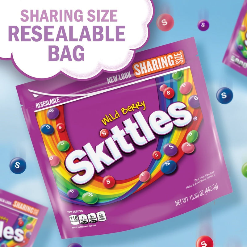 Skittles Wild Berry Gummy Candy, Sharing Size - 15.6 Oz Bag., 5 pk - Sherry Wholesale - Distributors and wholesale in United States