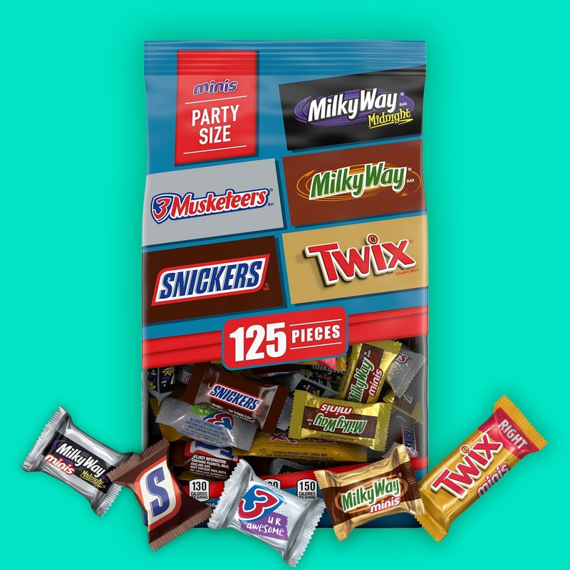 Snickers, Twix, Milky Way, 3 Musketeers Assorted Milk Chocolate Candy Bars - 125 Ct - Sherry Wholesale - Distributors and wholesale in United States