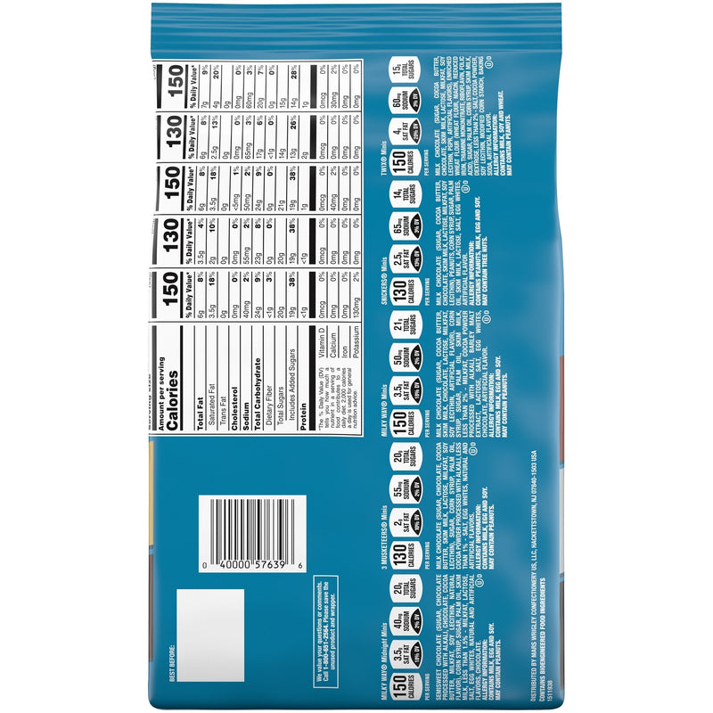 Snickers, Twix, Milky Way, 3 Musketeers Assorted Milk Chocolate Candy Bars - 125 Ct - Sherry Wholesale - Distributors and wholesale in United States