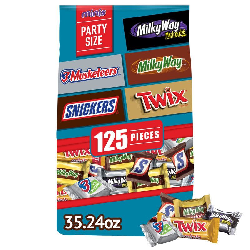 Snickers, Twix, Milky Way, 3 Musketeers Assorted Milk Chocolate Candy Bars - 125 Ct - Sherry Wholesale - Distributors and wholesale in United States