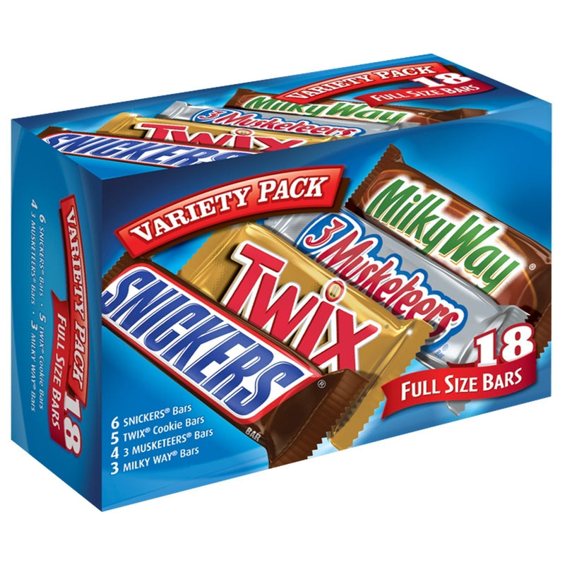 Snickers, Twix, Milky Way & More Assorted Milk Chocolate Candy Bars - 18 Ct - Sherry Wholesale - Distributors and wholesale in United States
