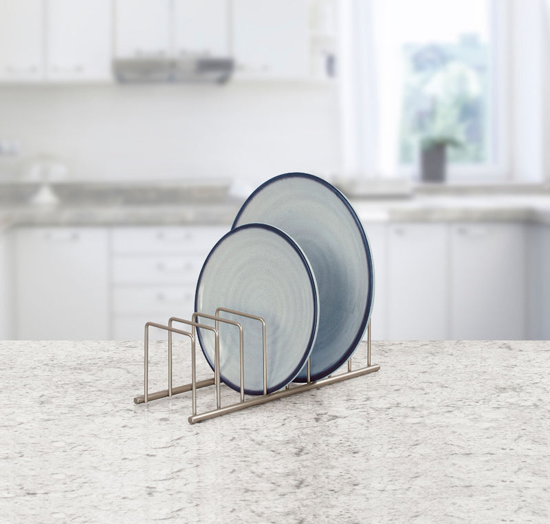 Spectrum Diversified Euro Steel Kitchen Lid and Dish Rack Holder Organizer, Satin Nickel SN Distributors Spectrum 