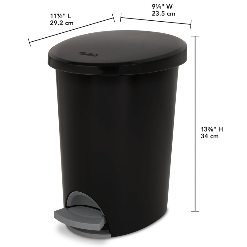 Sterilite 2.6 Gal. Ultra™ StepOn Wastebasket Plastic, Black SN Distributors Sterilite 