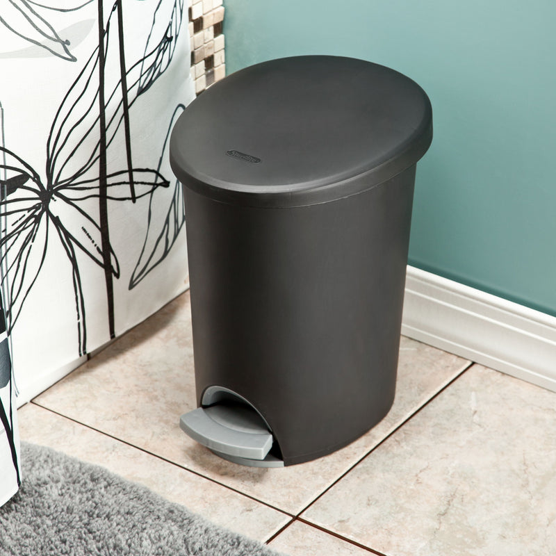 Sterilite 2.6 Gal. Ultra™ StepOn Wastebasket Plastic, Black SN Distributors Sterilite 