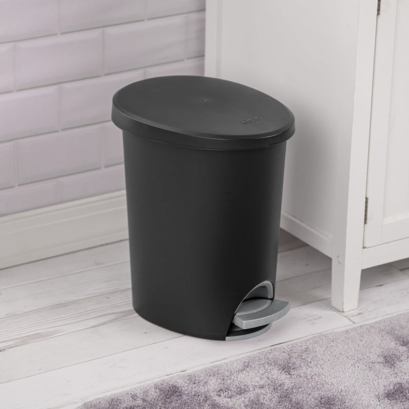Sterilite 2.6 Gal. Ultra™ StepOn Wastebasket Plastic, Black SN Distributors Sterilite 