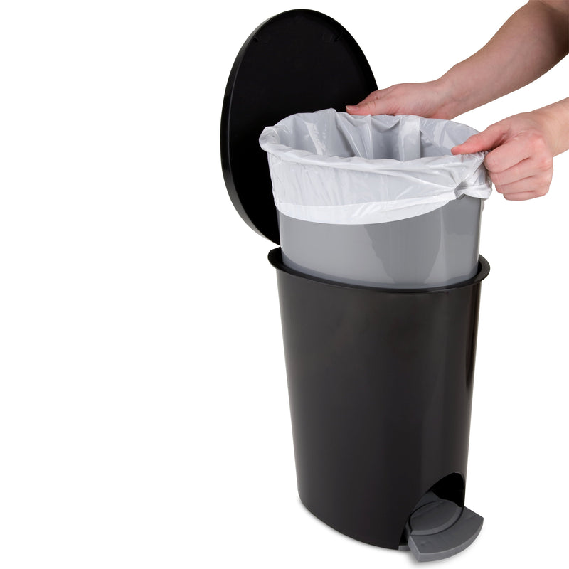 Sterilite 2.6 Gal. Ultra™ StepOn Wastebasket Plastic, Black SN Distributors Sterilite 